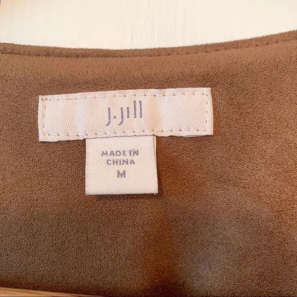 J. Jill Brown Soft Vegan Suede Zip Jacket - Picture 5 of 6